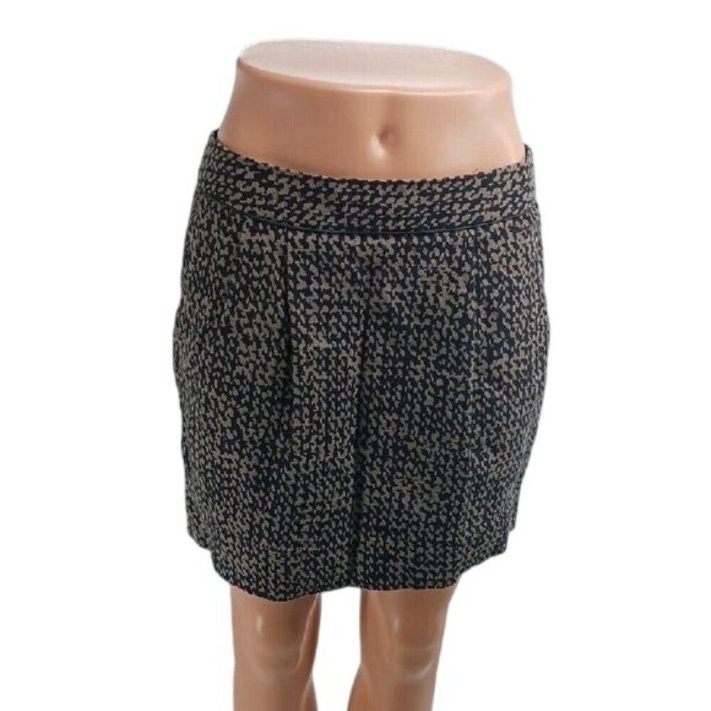 Gap Womens Mini Skirt Printed Career Work Straight Black Gray Size 2